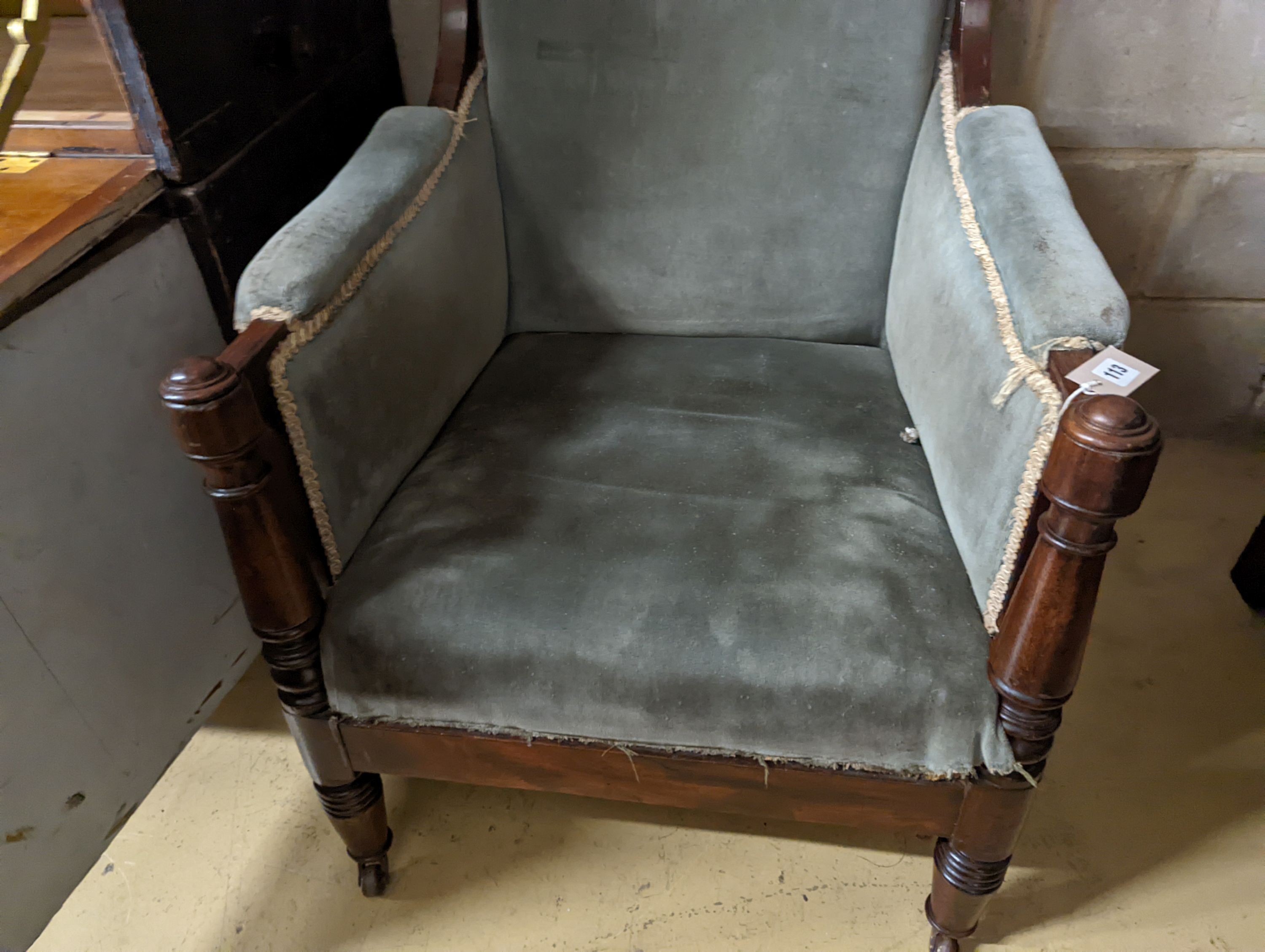 A William IV mahogany armchair. H-107cm.